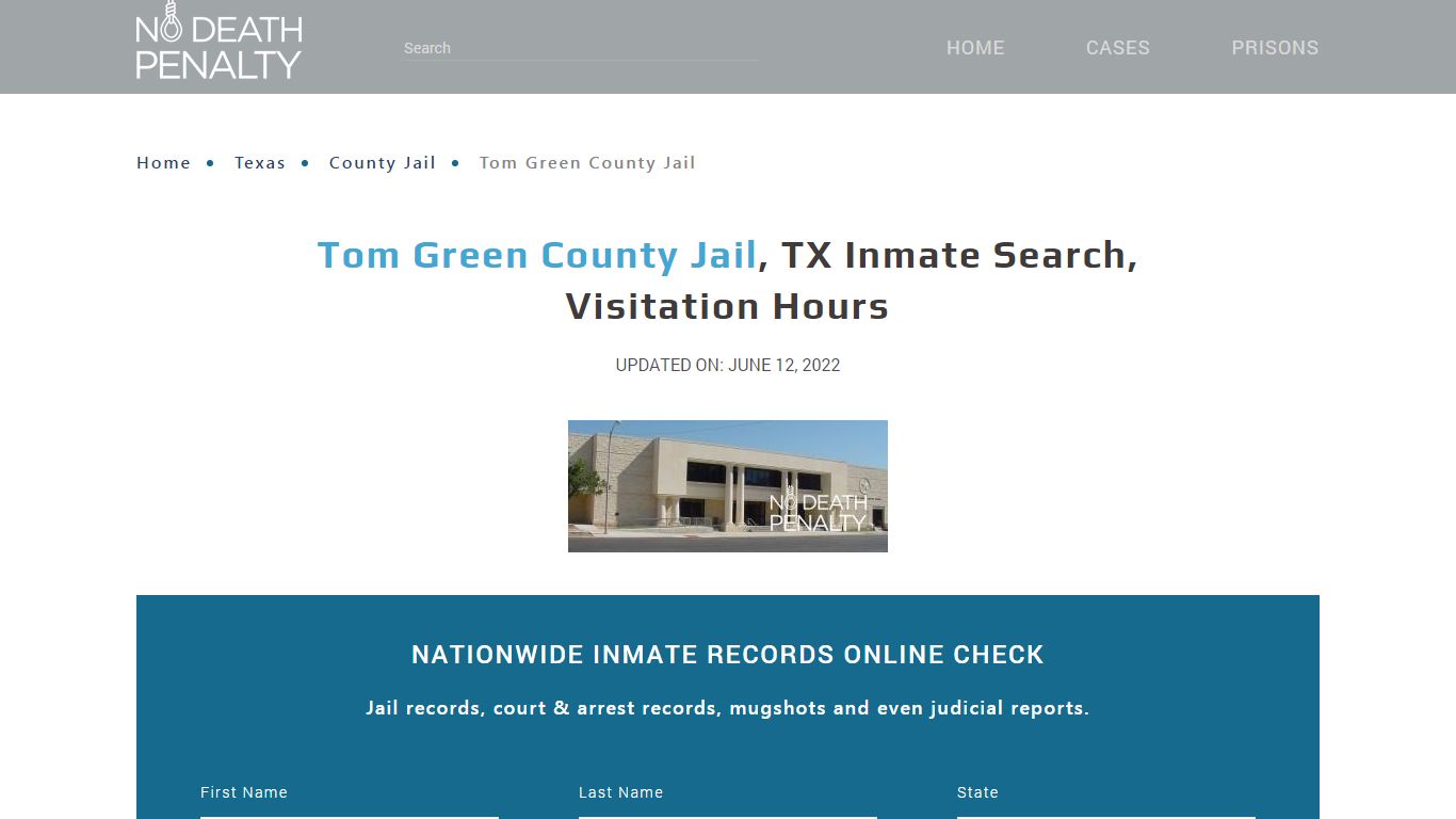 Tom Green County Jail, TX Inmate Search, Visitation Hours